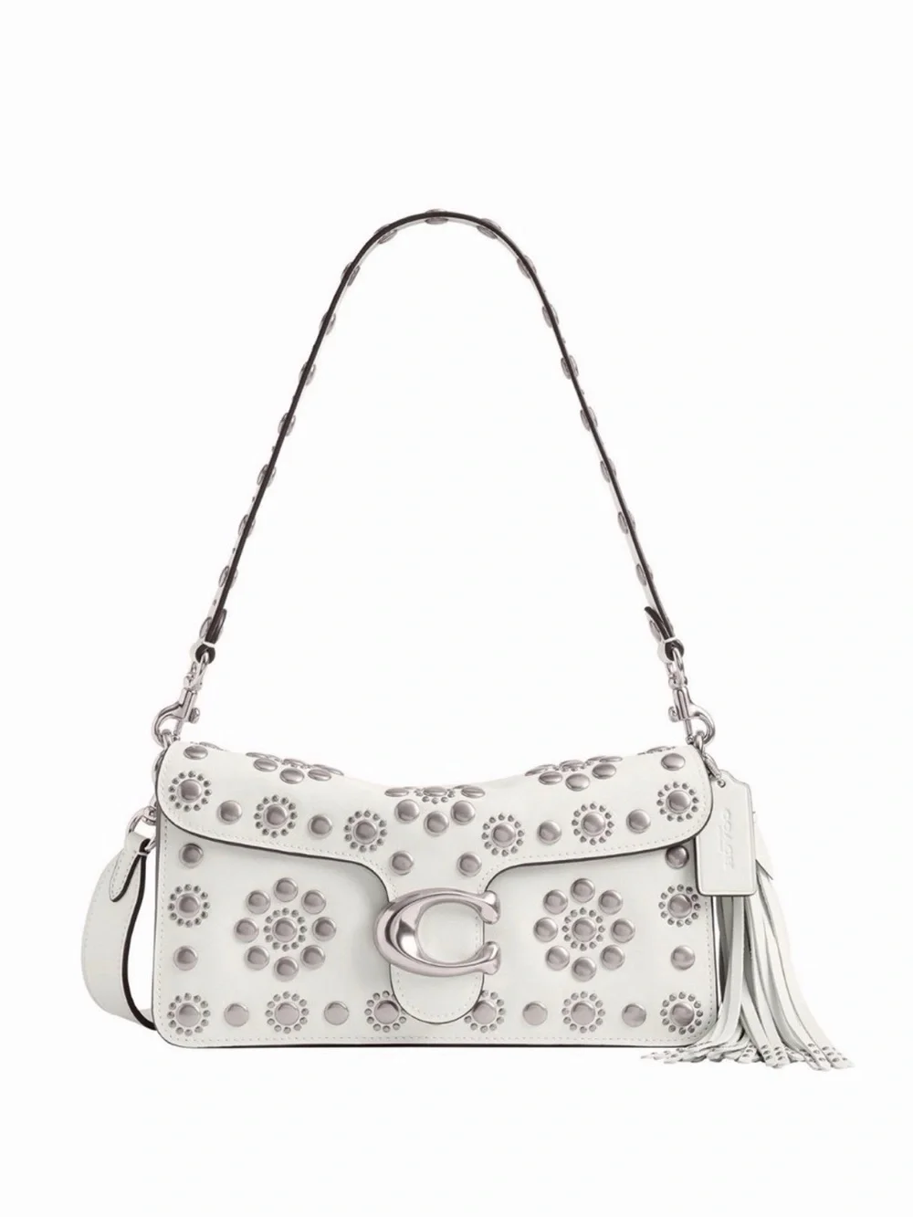 Coach Tabby Shoulder Bag 26 w/ Western Rivets in Chalk Natural Grain Leather NWT